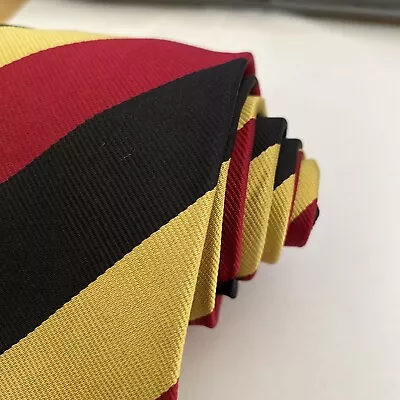 E. Marinella Napoli Black Red Yellow Striped Men's Neck Tie Made In England • $49.99