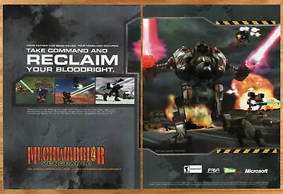 MechWarrior 4 Vengeance - 2 Page Video Game Print Ad Poster Promo Art 2000 • $14.99