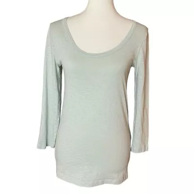 J. Crew Light Green Cotton Painter T Wide Neck Tunic Length Tee Women's Small • $14.99