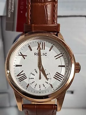 Relic (NEW) By Fossil Men's Dane Analog-Quartz Watch With Leather Strap (367) • $10