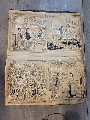 Antique 1906 Ledger Journal 1930 Comic Clips Inside Vintage Newspaper • $250