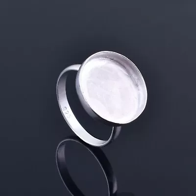 925 Sterling Silver Round Blank Bezel Cup Stone Setting Ring Supplies • $17