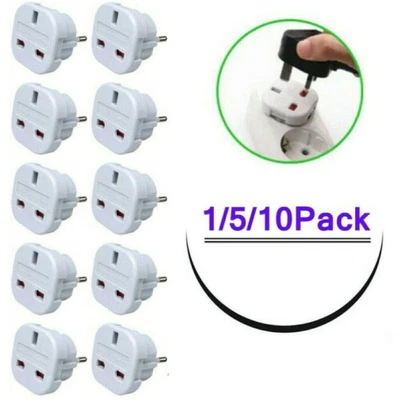 £6.11 • Buy Europe European Outlet Connector UK To EU Converter Socket Plug Travel Adapter