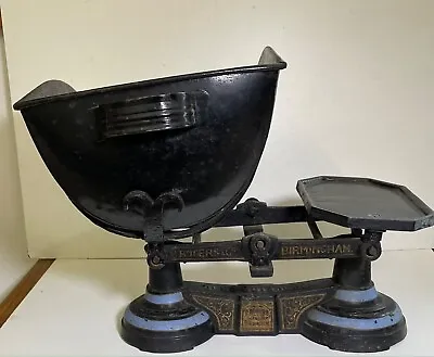 £5 • Buy Vintage P Rogers & Co Birmingham Black Cast Iron Scales With Weights