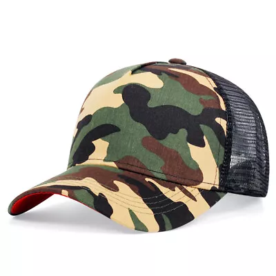 Blank Trucker Mesh Baseball Hat Hip Hop Breathable Snapback Cap • £7.59