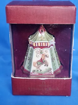 Villeroy & Boch Christmas Carousel Bell Ornament Green EUC • $22