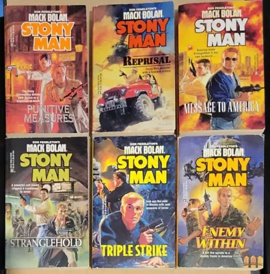 Don Pendleton: MACK BOLAN- STONY MAN X 6books #33 34 35 36 37 38 • £10.50