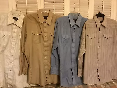 Lot Of Vtg 4 Panhandle Slim Pearl Snap Western Shirts~Sz. 17/34 • $45.99