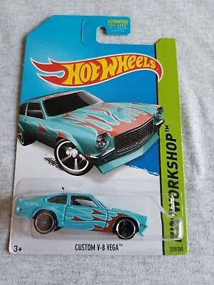 2014 Hot Wheels CUSTOM V-8 VEGA Light Blue 220/250 EXCELLENT CARD Heat Fleet • $4