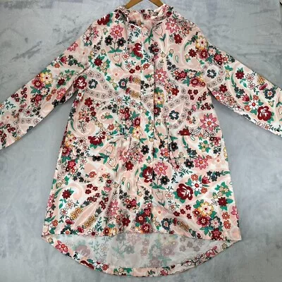 Vera Bradley Water Resistant Woman Packable Raincoat Floral Sz 4-6 Pockets • $39