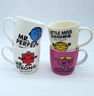 £20.99 • Buy Mr Men Mugs X4 Mr Strong Little Miss Sunshine Mr Perfect Little Miss Chatterbox 