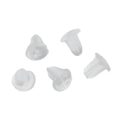 ❤ 1000 X Rubber Ear Nuts Post Stopper Earring Backs Clear 4mm Jewellery Making ❤ • £1.20