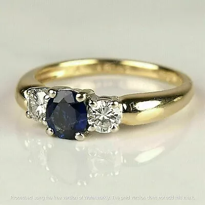 2Ct Round Cut Lab Created Blue Sapphire Women Ring Gift 14k Yellow Gold Plated • $110.50