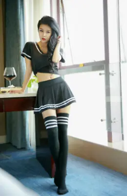 £3.59 • Buy Womens Sexy Lingerie School Girl Uniform Costume Outfit Top Mini Skirt Roleplay