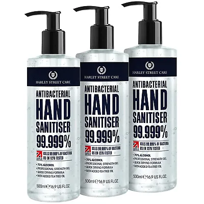Antibacterial Hand Sanitising Gel 500ml Hand Sanitiser With Pump Top 70% Alcohol • £100