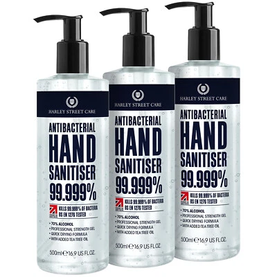 Antibacterial Hand Sanitising Gel 500ml Hand Sanitiser With Pump Top 70% Alcohol • £100