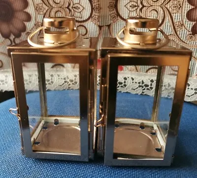 2 SET Tea Light Candle Holder Copper Coat Standing Hanging Lantern Home Decor UK • £14.99