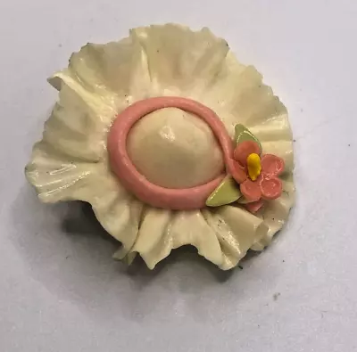 Vintage Hand Crafted Polymer Clay Sun Hat Pin • $9.99