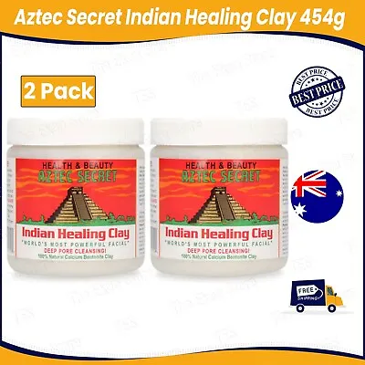 $23.70 • Buy 2 X Aztec Secret Indian Healing Clay Facial Deep Pore Cleansing Mask - 454g/1lb