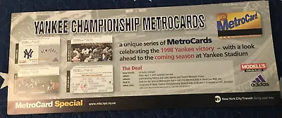 Nyc Transit Yankees  1998 4  Metrocard Set Advertisement • $20