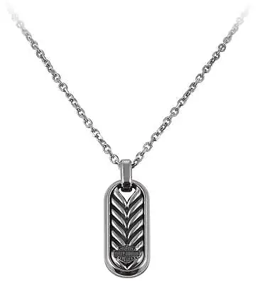 Harley-Davidson Men's Rope Texture B&S Oval Chain Necklace - Stainless Steel • $74.95