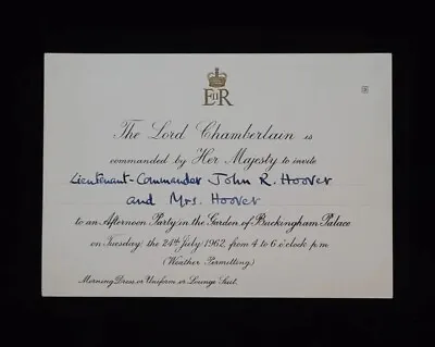 Queen Elizabeth II Invitation Buckingham Palace Garden Party British Royalty UK • $119.96