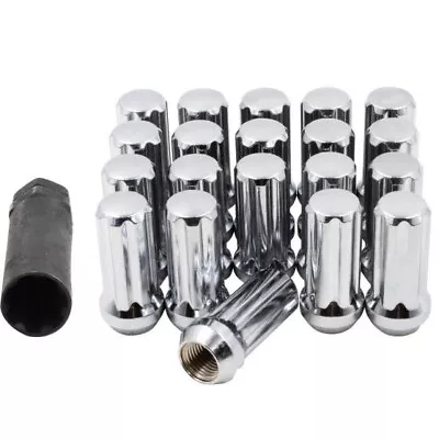 20 Lug Nuts Spline Acorn 14x2.0 Long Chrome 14x2 Ford F150 Expedition Navigator • $24.48