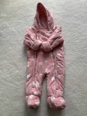 £5.99 • Buy M&S Girls Baby Infants Snowsuit Pramsuit All In One 3-6 Months Fleece Lined EUC