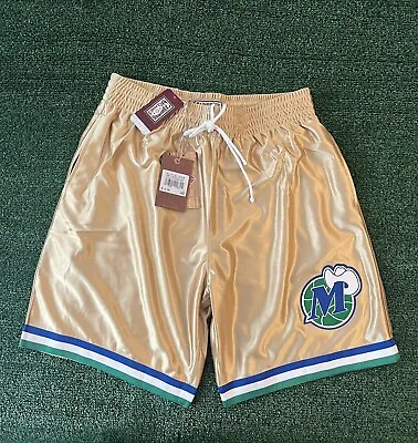 Mitchell & Ness Dallas Mavericks Gold Shorts 75th Anniversary 1998 Size Medium • $49.99