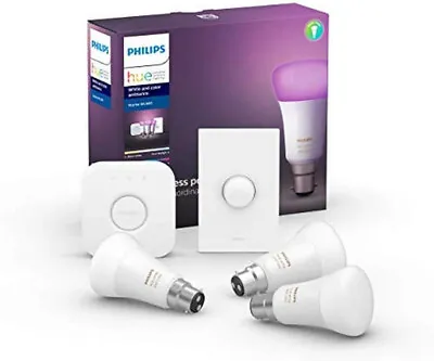 Philips Hue Starter Kit - White And Color 3x Smart Bulbs + Smart Button + HUB • $199