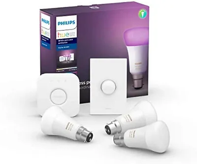 Philips Hue White And Color 3x Smart Bulbs + Smart Button + HUB (RRP $279 • $199