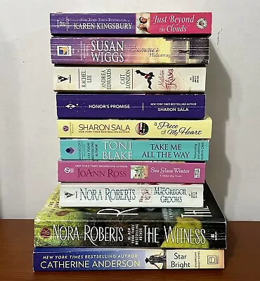 Lot 10 Romance PB Novels Nora Roberts Karen Kingsbury Toni Blake Sharon Sala • $9.97