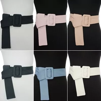 Women Buckle Waist Belt Strap Girdle Wide Waistband Trench Coat Shirt Dress • £11.39