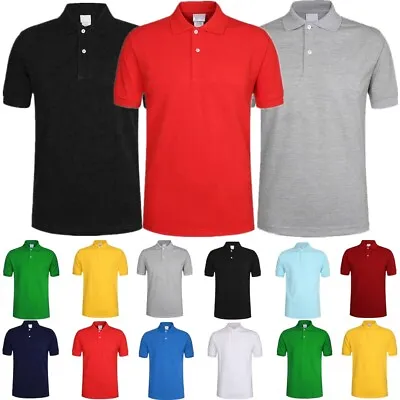 Men Polo Shirt Plain Golf Sports Cotton Tee Jersey Casual Short Sleeve Dry-fit • $10.99