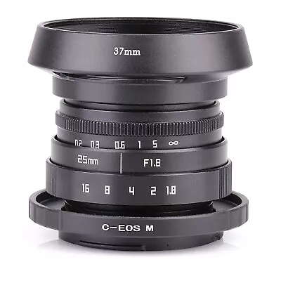 25mm F1.8 CCTV Lens C Mount For EOS M EF-M Mount Mirrorless Camera M2 M3 M5 M6 • $26.69