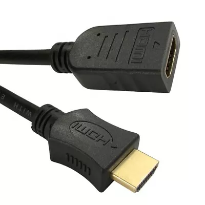 5m HDMI Extension Cable Long 4K Ultra HD 2160p ARC 3D Black TV Lead 5 METRE • £7.85