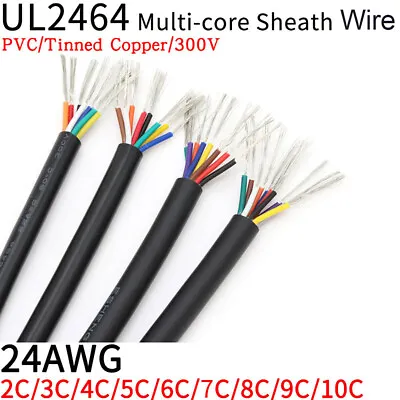 UL2464 24AWG Sheathed Multi Core Cable 2-10Cores Electrical Cable Wire Insulated • $3.43