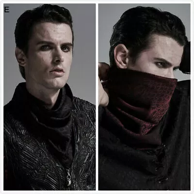 Gothic Men's Simple Style Soft Fabric Party Evening Dinner Square Scarf & Mask • $25.84