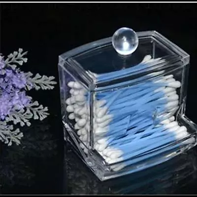 Acrylic Cotton Swab Organizer Box Cosmetic Holder Q-tip Makeup Storage Holder B • $11.39