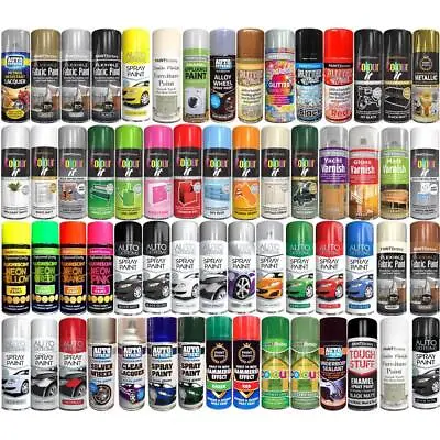 Spray Paint All Purpose Sealant Glue Matt Gloss Satin Primer Glitter Neon Silico • £4.49