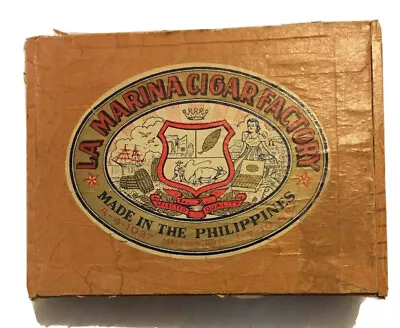 Vintage Wooden Cigar Box - La Marina Cigar Factory Made In Philippines - RARE! • $10.98