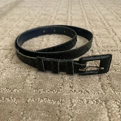 Yves Saint Laurent YSL Vintage 90s Leather Belt Black Size Small • $35.99