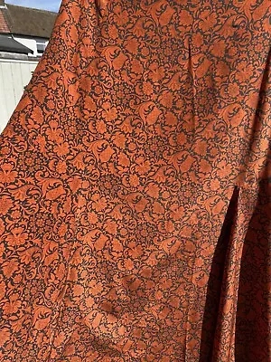 Really Wild New + Tags Liberty Midi Silk Skirt Lined  16 Orange/black Was £245 • £30.25