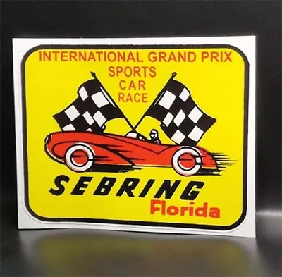 GRAND PRIX OF SEBRING Old Style Racing DECAL / Vinyl STICKER Hot Rod Rat Rod • $4.69