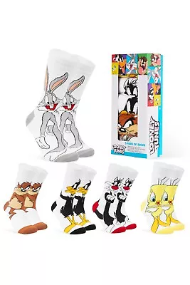 Looney Tunes Mens Character Socks 5 Pack Eye-Catching Comfortable Casual • £14.49