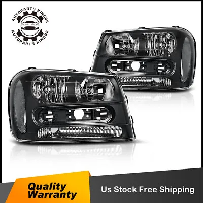 Black Housing Headlights For 2002-2009 Chevy Trailblazer Headlamps Assembly • $77.90