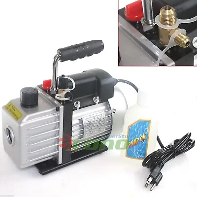 3CFM ROTARY VANE HVAC DEEP Air Vacuum Pump For R134A & R12/R22 R410a Charging • $89.99