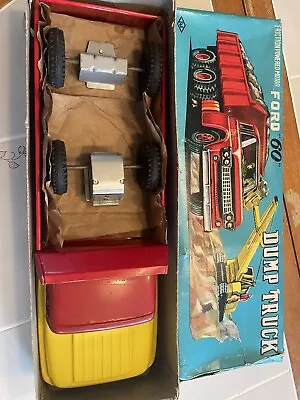 1960 Ford Dump Truck Japan Tin Large 15” Mint NOS W Box Friction Yone  • $295