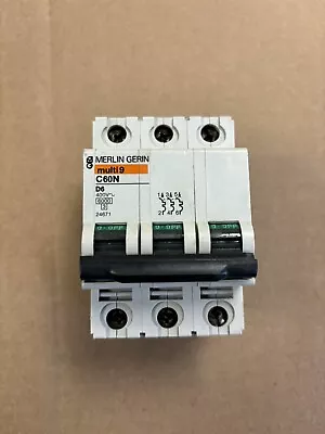 24671 Schneider Merlin Gerin Line Breaker 6AMPS 480VAC 3POLE C60N D6 • $87