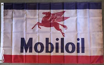 MOBIL OIL HUGE Vintage Style FLAG  Classic Car Show Man Cave Garage Shed • $26.50